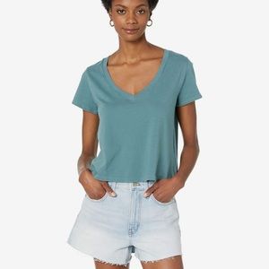 Madewell Softfade Cotton V-Neck Crop Tee